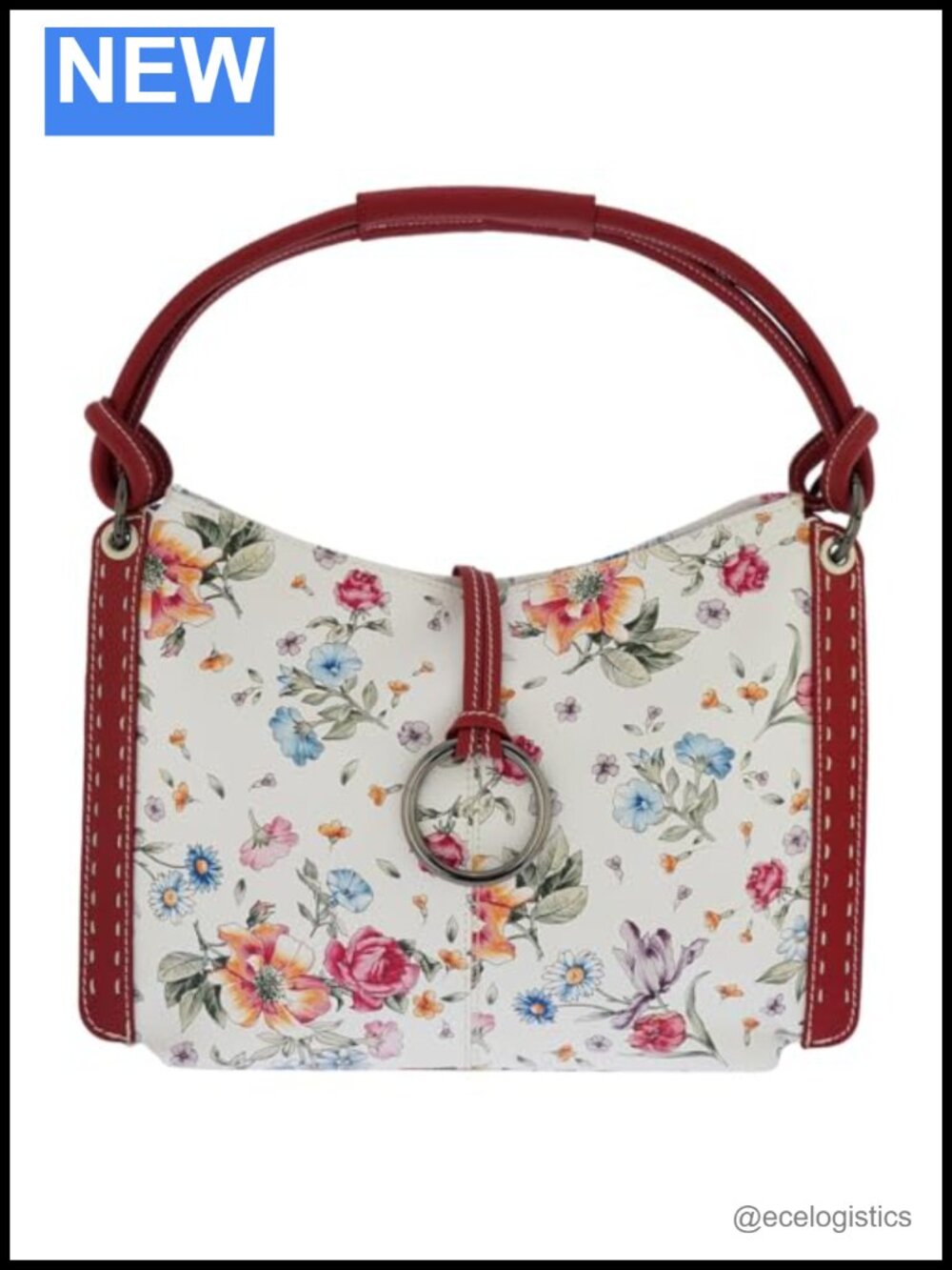 Italian Genuine Leather Zippered Top Tote Shoulder Bag Handbag Women